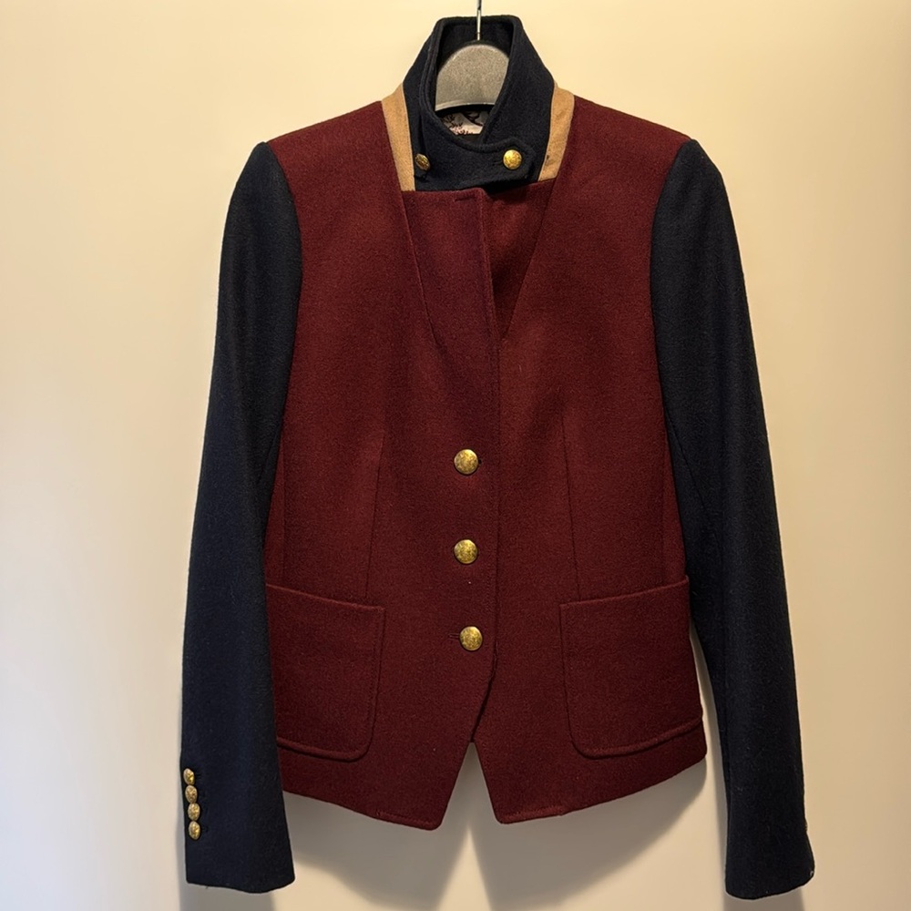 J. Crew Collection Military Wool Felt Blazer. Size 2